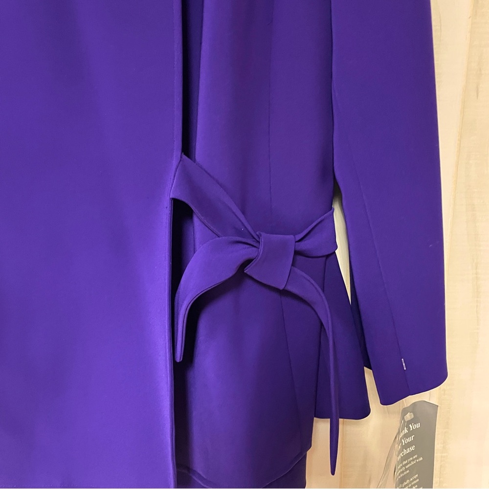 NWT Le Suit Purple Wrap Blazer & Pencil Skirt Set Sz 14 - Picture 10 of 11